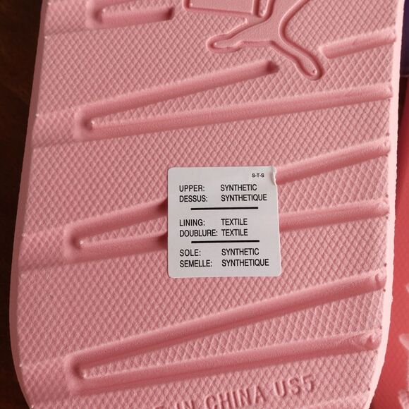 Puma Slides Girls SZ 5C Pink Cool Cat Prismatic Slip On Summer Beach Shoes NWT - Picture 9 of 11